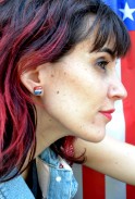 Red White Blue Glass Studs